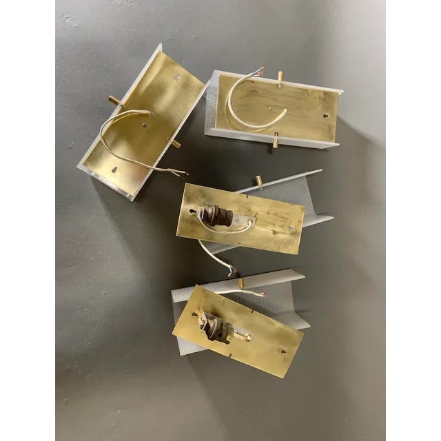 Wall Lights in Acrylic Glass and Brass, 1950s, Set of 4 For Sale - Image 9 of 12