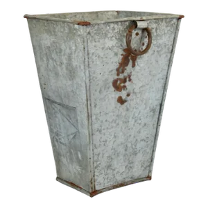 Vintage Galvanized Long Stem Flower Bin/Planter