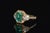 Late 20th Century Late 20th Century Certified Natural 2.82cts Emerald Diamond Solid 18k Yellow Gold Halo Ring, Size 6.5 For Sale - Image 5 of 13