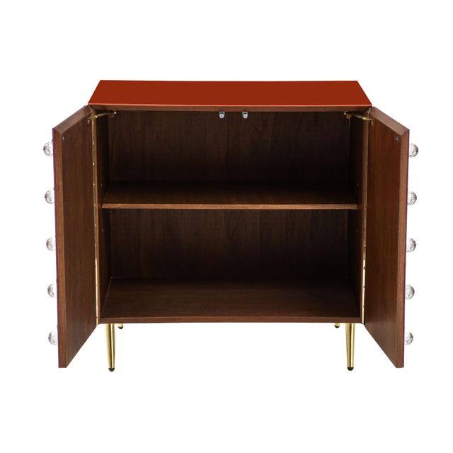 Modern Italian Orange Pantry Cabinet Glass For Sale - Image 3 of 4