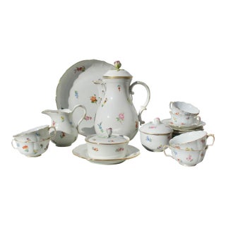 Meissen Scattered Flowers Coffee Service -Set of 19 Pieces For Sale