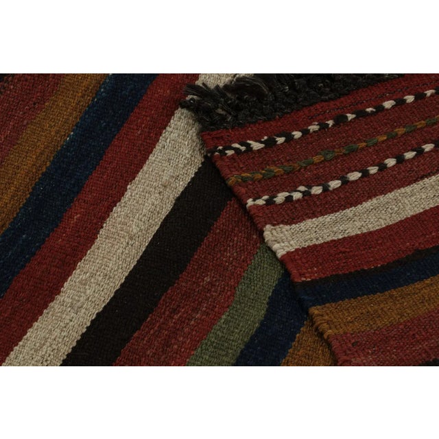 Textile 1950s Vintage Afghani Tribal Kilim Rug With Stripes For Sale - Image 7 of 7