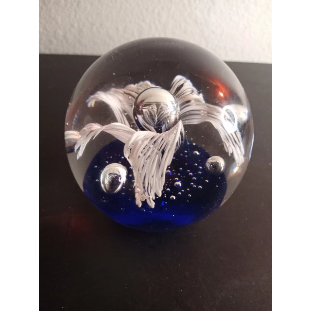 Dynasty Gallery Heirloom Collectible Cobalt Blue Bullicante Paper Weight For Sale In Dallas - Image 6 of 7