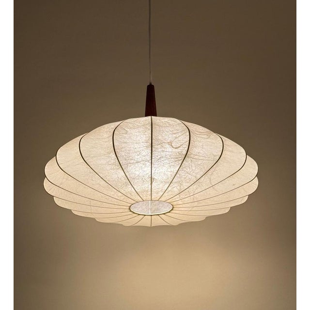 Cocoon Flower Pendant Lamp attributed to Friedel Brauer for Goldkant, 1960s For Sale - Image 12 of 16