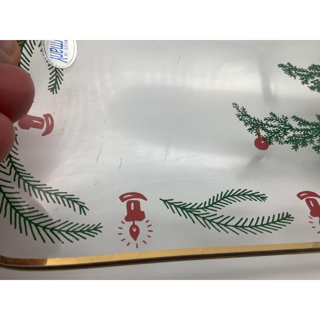 Abstract Mid 20th Century Vintage German Christmas Serving Plate For Sale - Image 3 of 13