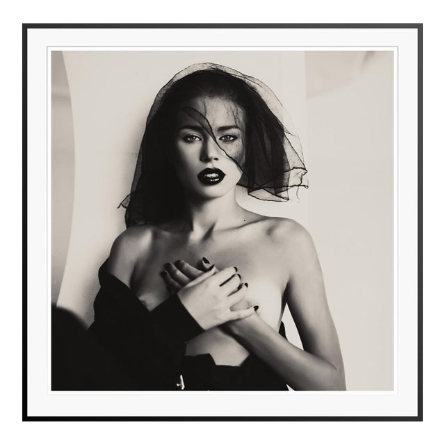 Dasha and Mari 'Lady Cat Ii' Limited Edition Print Framed in Black For Sale