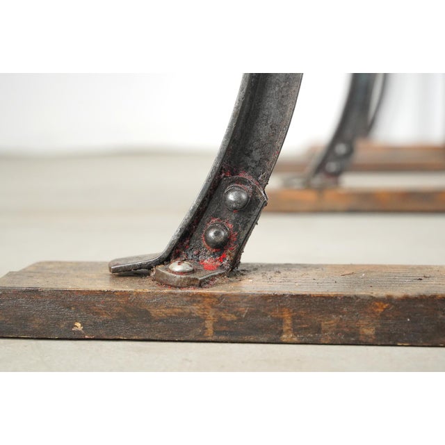 Early 20th Century Reclaimed Three Seater Wooden Folding Stadium Seats For Sale - Image 9 of 16