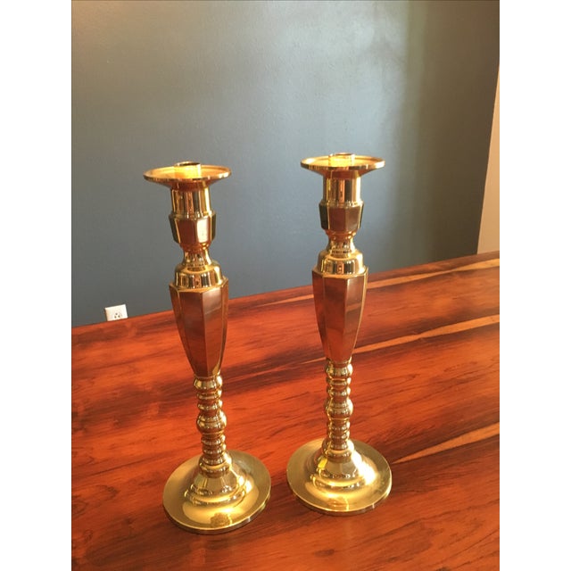 Traditional Brass Altar Candlesticks A Pair Chairish