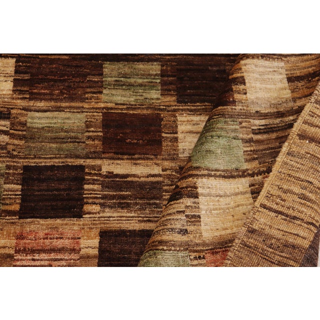 Tan Contemporary Gabbeh Brown/Tan Wool Rug- 8'11'' X 11'7'' For Sale - Image 8 of 10
