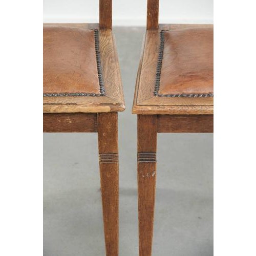 Art Nouveau Style Oak & Sheepskin Dining Chairs, Set of 4 For Sale - Image 12 of 16