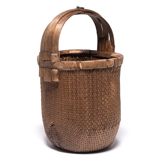 Chinese Bent Handle Fisherman's Basket, circa 1900 For Sale In Chicago - Image 6 of 9