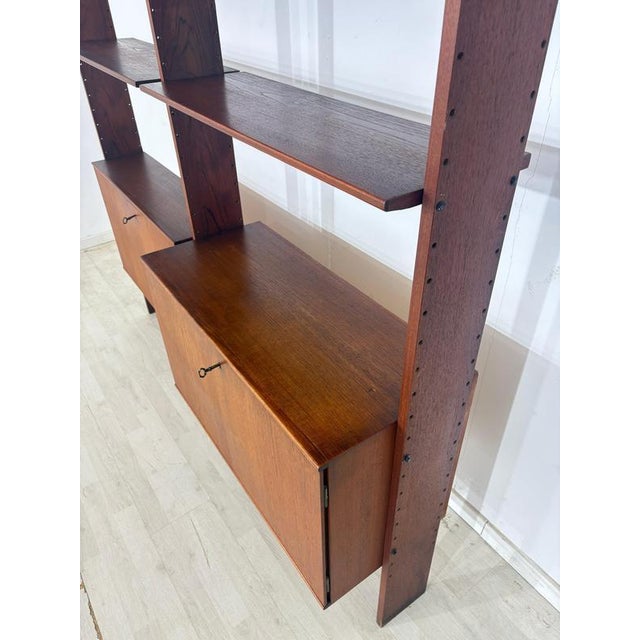 Mid-Century Teak Wall Shelving System, 1960s For Sale - Image 4 of 10