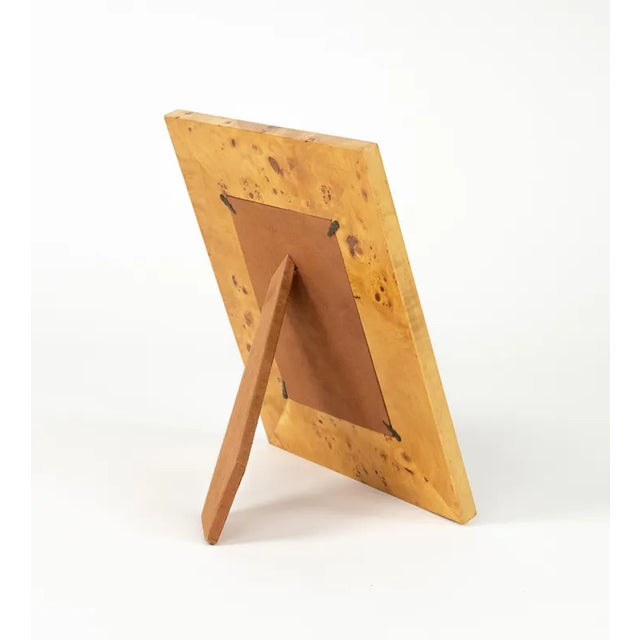 Wood Mid-Century Picture Frame in Wood, Chrome & Glass, Italy 1960s For Sale - Image 7 of 12