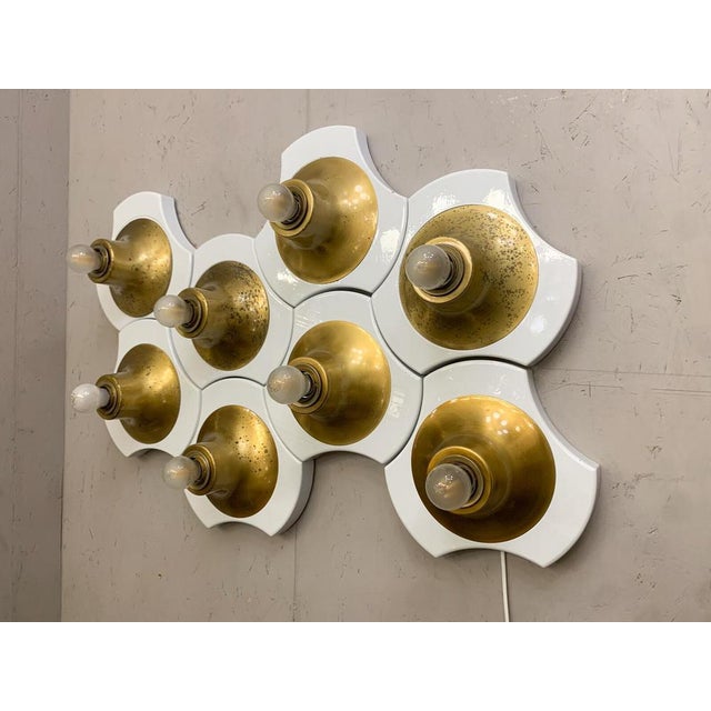 Wood and Brass Wall Sconce, Italy, 1960s For Sale - Image 4 of 10
