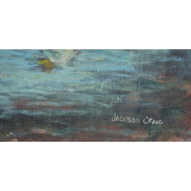 Vintage Portofino, Italy Figurative Landscape -- The Day's Catch by Jackson Craig For Sale - Image 4 of 4