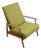 1960s Mid Century Danish Modern Lounge Chair Armchair Green Arms MCM Denmark Highback For Sale