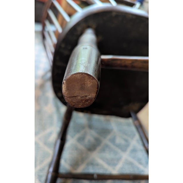 Late 18th Century Windsor Arm Chair Plank Seat Fan-Back New England For Sale - Image 17 of 18