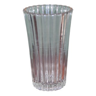 German Transparent Glass Vase, 1970s For Sale