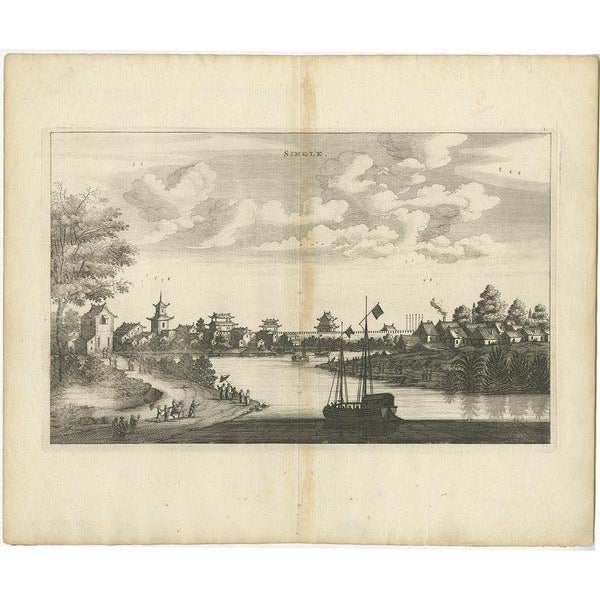 Nieuhof, City of Single in China, 1666, Paper For Sale