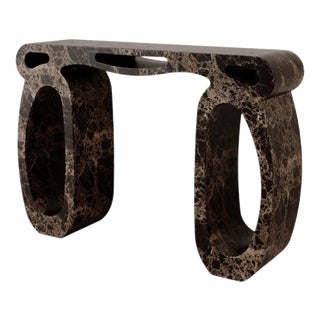 Emperador Brown Marble Soie Console by Esther Knopfler For Sale