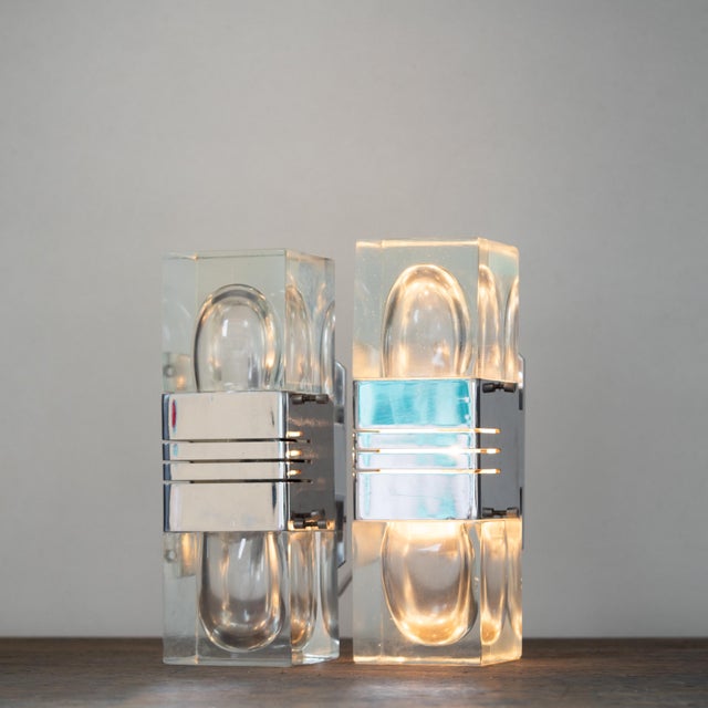 Murano Glass and Chromed Brass Wall Lights, Italy, 1970s, Set of 2 For Sale - Image 6 of 18