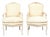 Early 20th Century Louis XV Style Painted Bergère Armchairs With Down Cushions – Pair For Sale