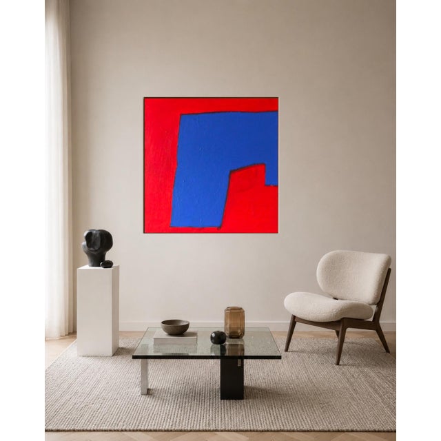 Textile Bodasca, Red and Blue Osmosis, 2026, Acrylic Painting on Canvas For Sale - Image 7 of 10