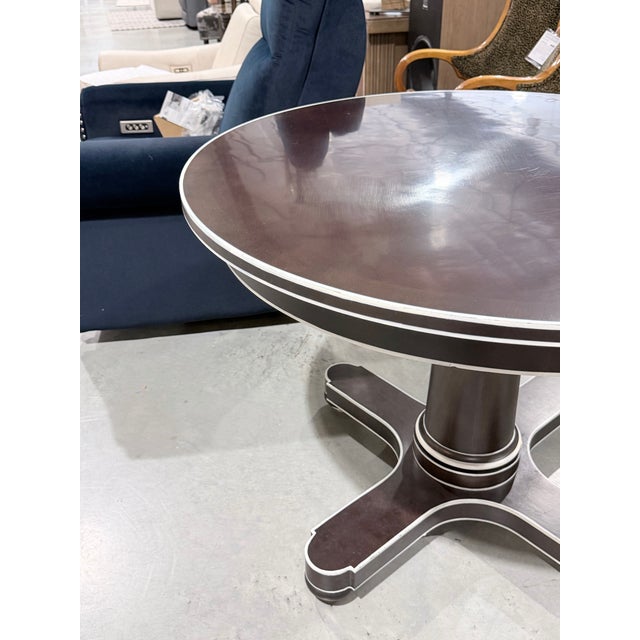 Transitional Hickory Chair Hudson Round Pedestal Center Table For Sale - Image 3 of 10