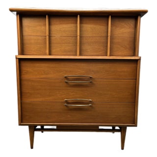 Kent Coffey "Eloquence" Mid-Century Modern Walnut Highboy Dresser For Sale