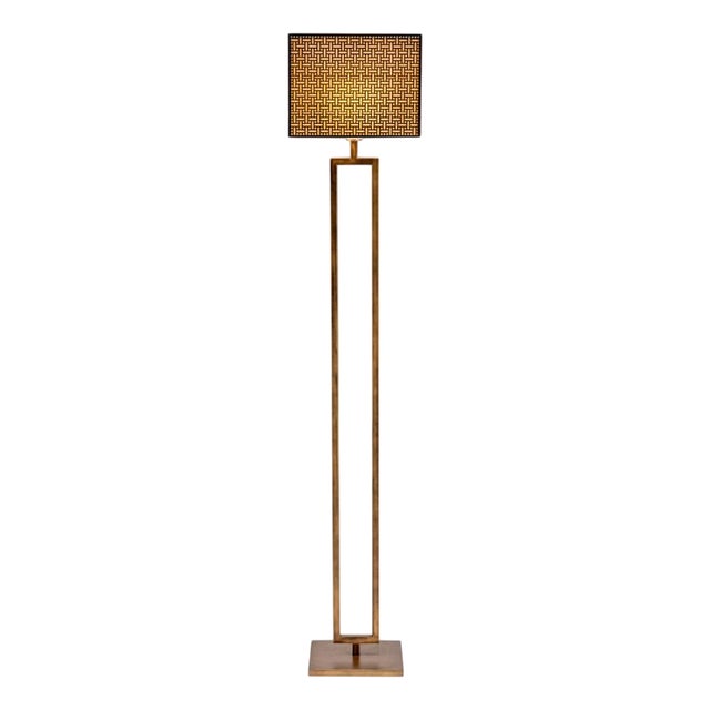 Italian Sculptural Aldebaran Floor Lamp in Burnished Brass-Effect Metal For Sale