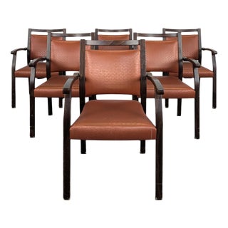 Vintage Copper-Colored Armchairs, Set of 6 For Sale