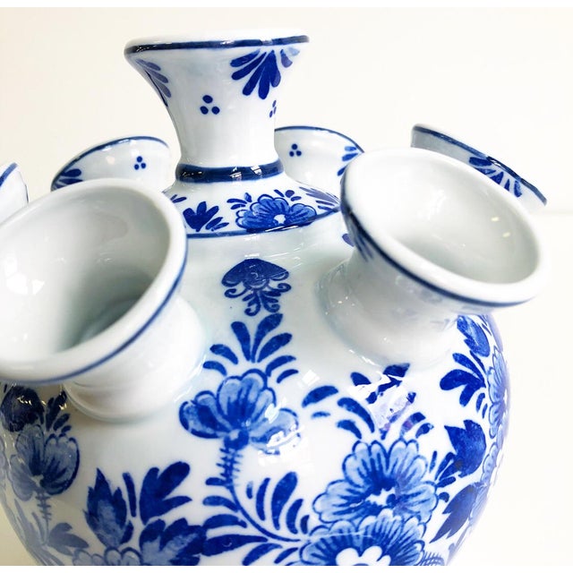 Blue & White Delft Tulipiere Vase Chairish