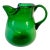 1950s Vintage Art Deco Americana Boho Chic Hand Blown Green Pitcher. For Sale