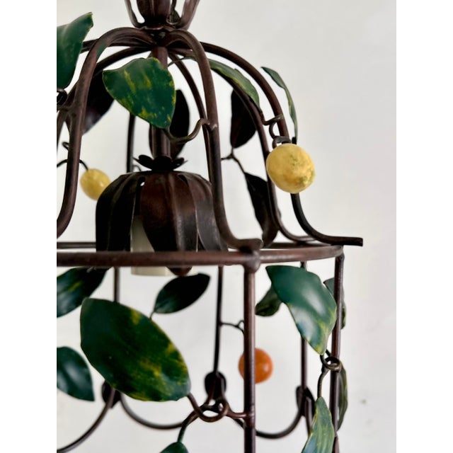 French Citrus Fruit Tole Cage Chandelier by J.P. Ryckaert, 1990s For Sale - Image 11 of 18