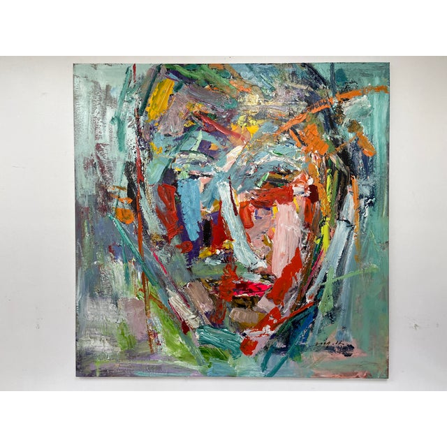 A powerful and emotional work, this 48” x 48” original oil painting captures the essence of human expression through...