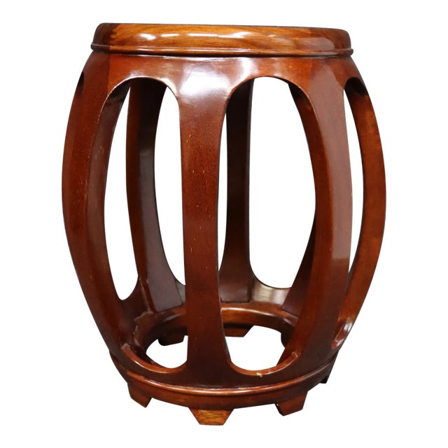 Chinese Rosewood Garden Seat Style Plant Stand For Sale