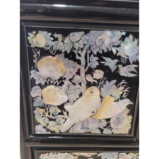 Vintage Korean Lacquer & Mother-of-Pearl Wardrobe Cabinet (Najeonchilgi) For Sale - Image 4 of 16