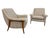 An exceptional pair of Mid-Century Modern Kroehler Avant Walnut Upholstered Arm Chairs, showcasing the sophisticated...