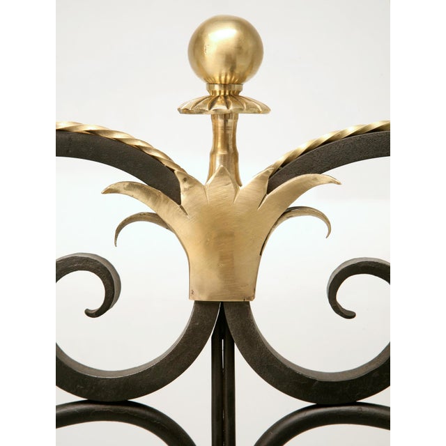 Steel & Brass Fireplace Screen Without Mesh For Sale In Chicago - Image 6 of 10