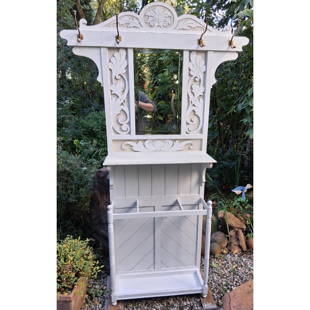 Antique Art Nouveau Hallway Wardrobe in Oak, 1890s For Sale - Image 4 of 18