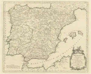 Map of Ancient Spain and Portugal Hispania, 1784