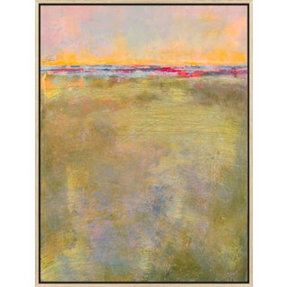 Golden Moment - Colorful Abstract Pasture at Sunrise Giclee on Canvas - 24x32 Vertical, Framed For Sale