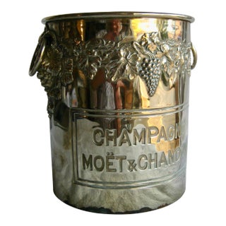 Mid 20th Century French Vintage Silver Plate Moet Et Chandon Champagne Bucket For Sale