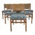 Set of 6 Mid Century Modern Walnut Dining Chairs With Caned Back and Vintage Upholstery For Sale