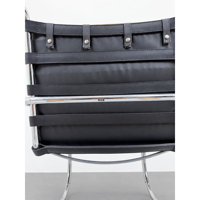 Leather and Steel MR Chairs by Ludwig Mies van der Rohe for Knoll Inc. / Knoll International, 1970s, Set of 2 For Sale - Image 6 of 9
