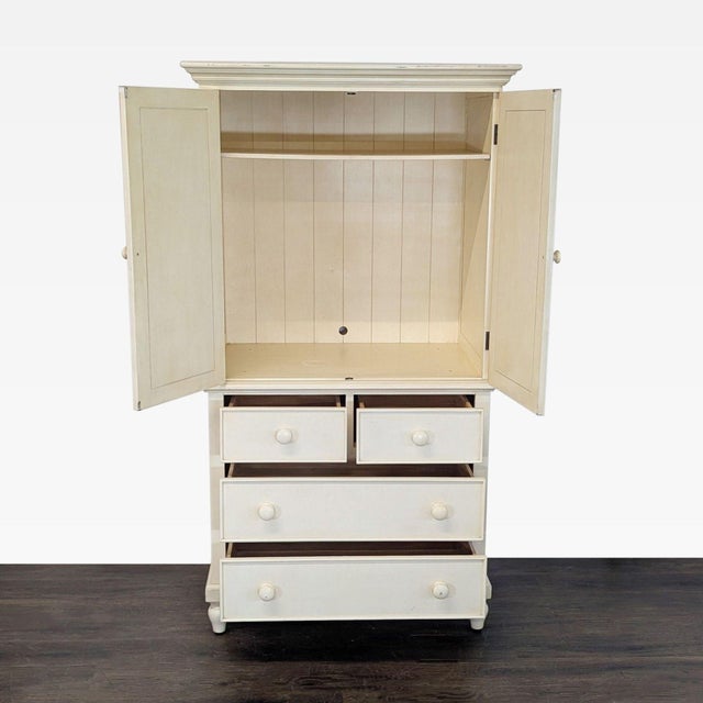 Traditional Beadboard Armoire/Media Cabinet For Sale - Image 3 of 12