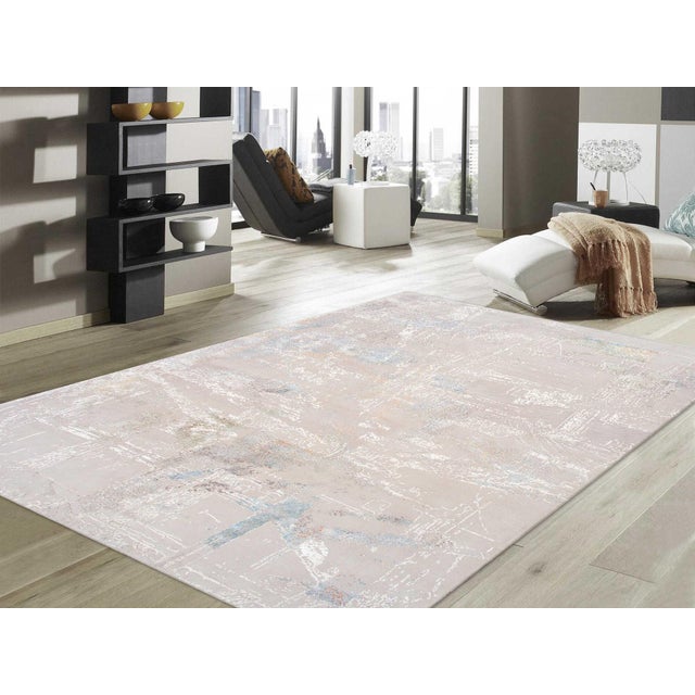 Modern Silk & Wool Silver Area Rug-10' 2'' X 14' 3'' For Sale In New York - Image 6 of 6