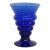 Cobalt Blue Ribbed Glass Goblet Vase Vessel With Flared Rim Art Deco Style 4878b For Sale