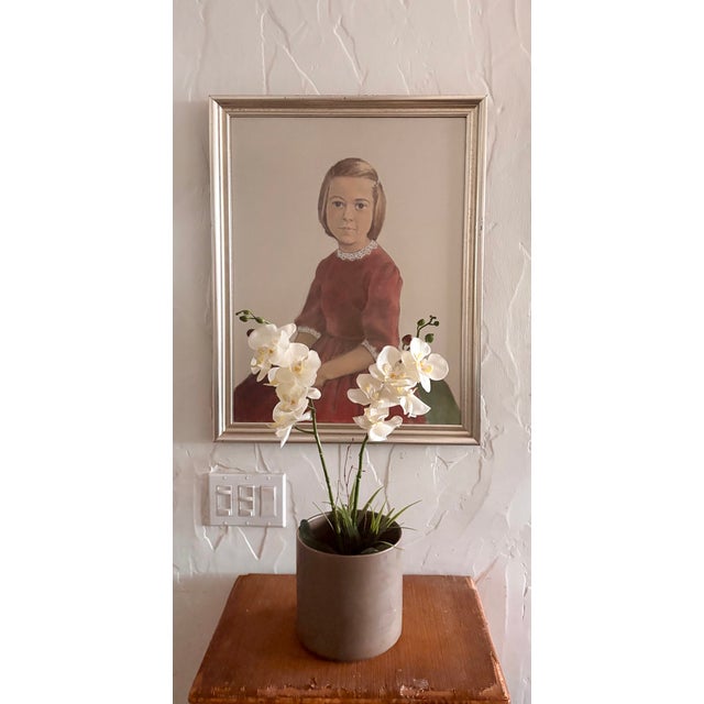 1962 Portrait, Girl in Red Velvet, Pastel on Paper, by Nancy Lee For Sale - Image 11 of 12