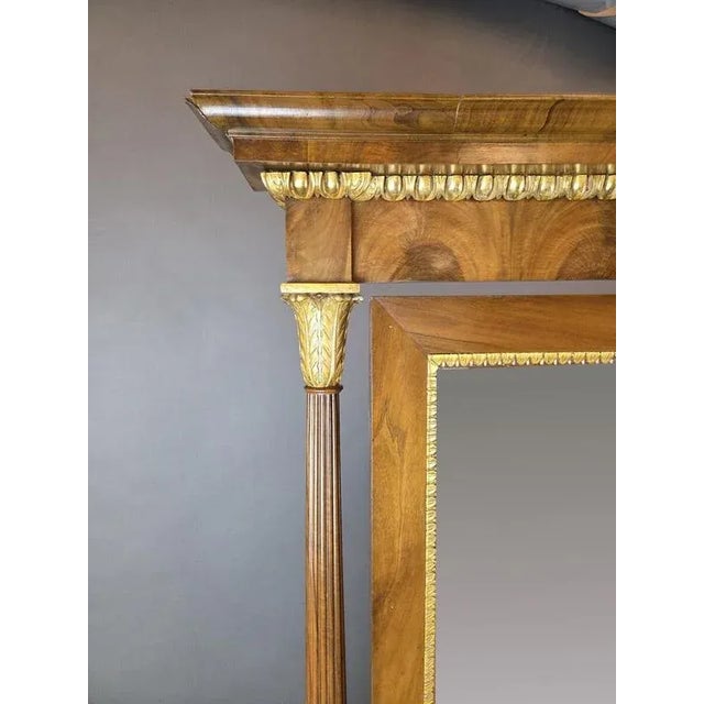 15th Century & Earlier Empire Mahogany and Giltwood Psyche Mirror, 19th Century For Sale - Image 5 of 9